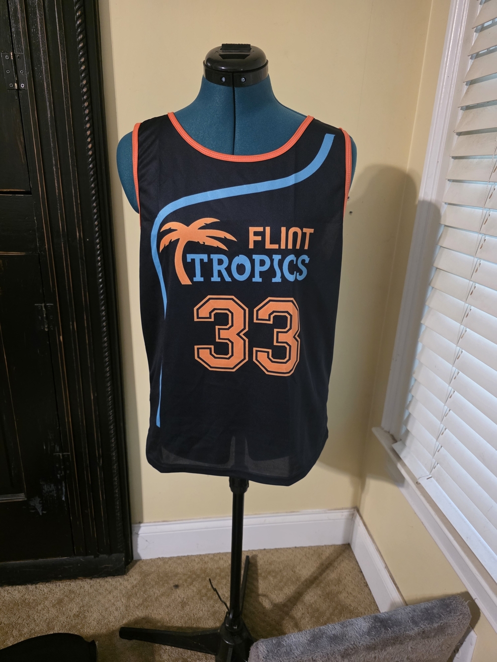 Flint Tropics JACKIE MOON#33 Sleeveless Jersey Tank Black